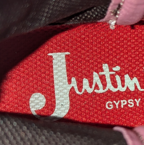 Justin Womens Pull On Gypsy Boots Pink and Brown  7.5B #L9901 - Picture 8 of 9